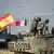 Soldados españoles crucan el Vístula sobre un tanque Leopard durante las maniobras Dragon-24 de la OTAN en marzo del año pasado.