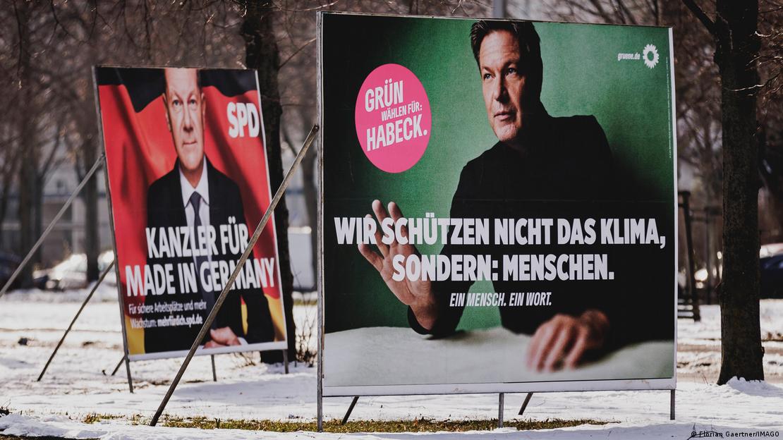 Cartazes eleitorais do SPD e dos Verdes