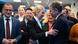 Björn Höcke (right) and AfD co-leader Alice Weidel (center left) face each, congratulating each other for the AfD's success in the federal election