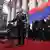 President of Republika Srpska (Serb Republic) Milorad Dodik gestures as he addresses supporters during a protest in Banja Luka, Bosnia and Herzegovina