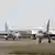 資料照片:2025年1月,台中空軍基地的戰鬥機正在準備升空