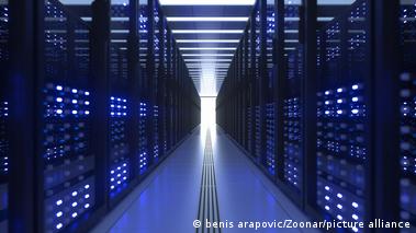 A computer security server room in an unknown location A computer security server room in an unknown location