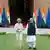 EU Commission President Ursula von der Leyen talking with Indian Prime Minister Narendra Modi in New Delhi, India, Feb. 28, 2025.