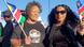 Two women carrying Namibian flags
Two women carrying Namibian flags