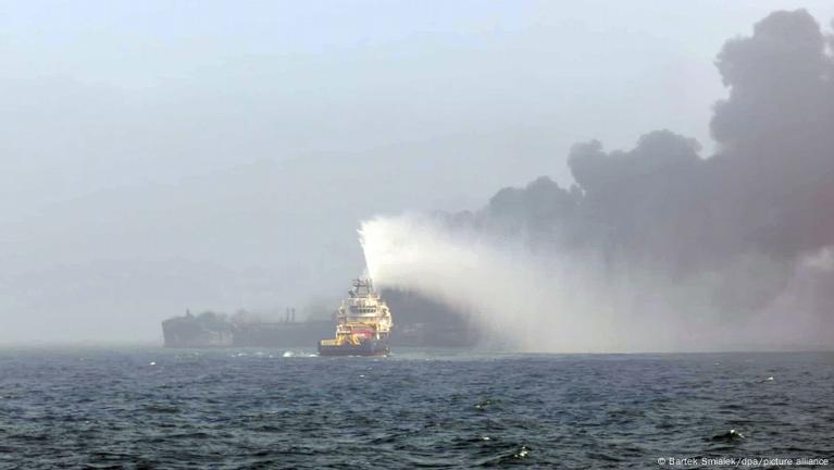 North Sea: Tanker hired by US military hit by cargo ship