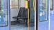 View of tram interior, ash to be seen on floor View of tram interior, ash to be seen on floor