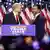 Donald Trump looks at his son Donald Trump Jr.