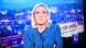 Marine Le Pen vista em tela de TV Marine Le Pen vista em tela de TV