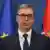 Serbian President Aleksandar Vucic attends a signing ceremony between Serbia and Hungary, in Belgrade, Serbia