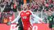 Union Berlins Benedict Hollerbach (Foto) feiert mit ausgebreiteten Armen seinen Siegtreffer beim Spiel gegen Wolfsburg Union Berlins Benedict Hollerbach (Foto) feiert mit ausgebreiteten Armen seinen Siegtreffer beim Spiel gegen Wolfsburg