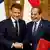 Frankreichs Präsident Macron (l.) und Ägyptens Staatschef al-Sisi lachen in die Kamera