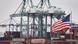 Chinese shipping containers are stored beside a US flag after they were unloaded at the Port of Los Angeles in Long Beach Chinese shipping containers are stored beside a US flag after they were unloaded at the Port of Los Angeles in Long Beach