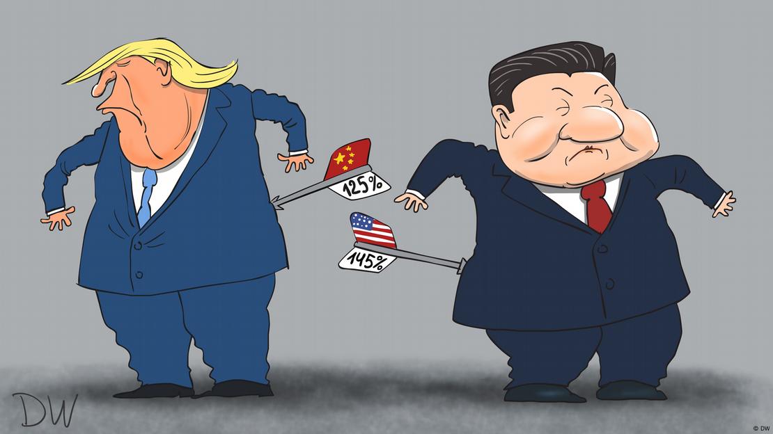 САЩ и Китай си наложиха взаимно търговски мита - карикатура на ДВ