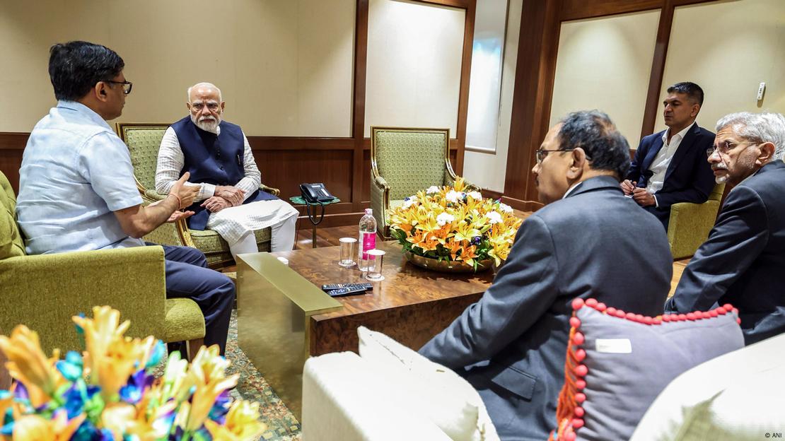 Prime Minister Narendra Modi holds a briefing meeting with External Affairs Minister S Jaishankar, National Security Advisor Ajit Doval, Foreign Secretary Vikram Misri 