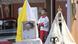 An image of Pope Francis, adorned with a black ribbon, stands on an altar in a church in Gaza An image of Pope Francis, adorned with a black ribbon, stands on an altar in a church in Gaza