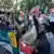 Supporters of a Pakistani political party chants slogans during a demonstration against the suspension of water-sharing treaty by India with Pakistan, in Karachi