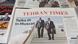 Front page of Tehran Times newspaper showing Iranian officials arriving in Muscat for the third round of nuclear negotiations with the US Front page of Tehran Times newspaper showing Iranian officials arriving in Muscat for the third round of nuclear negotiations with the US