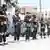This handout picture released by the Syrian Interior Ministry Facebook page shows Syria's security forces standing guard in a street in the mostly Druze and Christian Jaramana suburb of Damascus on April 29, 2025.