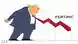 Карикатура: карикатурный президент США Дональд Трамп смотрит на свой красный галстук, который выглядит как график падения, а над ним написано слово "рейтинг".