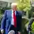 US President Donald Trump speaks to reporters as he leaves the White House on Apr 29, 2025.