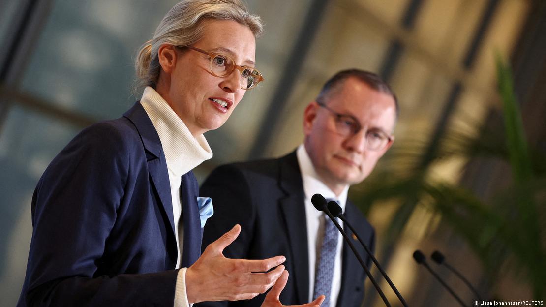 Los líderes de AfD, Alice Weidel y Tino Chrupalla. Los líderes de AfD, Alice Weidel y Tino Chrupalla.