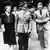 Adolf Hitler arrives for the opening of the Wagner Festival with Winifred and Wieland Wagner in 1938