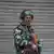 An Indian paramilitary soldier stands guard along a street in Srinagar, Jammu and Kashmir, on May 9, 2025