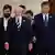 Los presidentes (de izq. a der.) de Chile, Brasil, China y Colombia llegan a la sesión fotográfica previa a la ceremonia de apertura de la reunión.