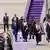 Trump walks with Saudi Crown Prince Mohammed bin Salman after his arrival in Riyadh on May 13, 2025