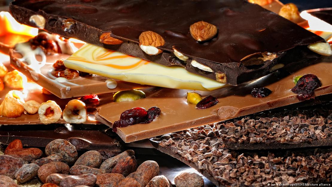 Pilha de barras de chocolate