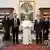 links nach recths: Second lady Usha Vance, Vice President JD Vance, Pope Leo XIV. Secretary of State Marco Rubio, Jeanette Dousdebes Rubio
