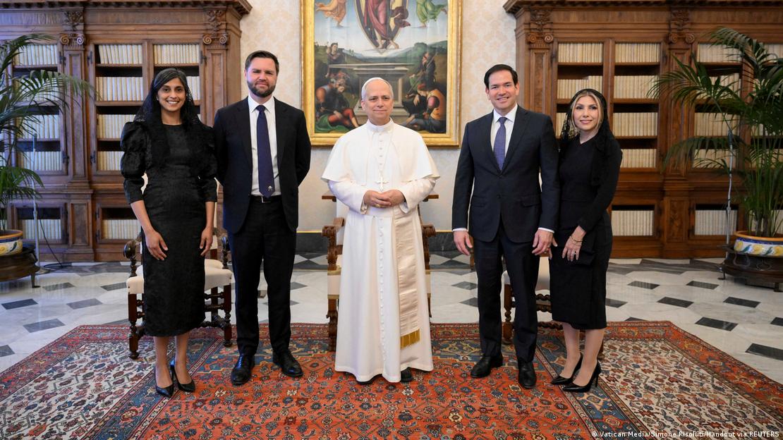 Papst Leo XIV mit den Eheleuten Vance und Rubio