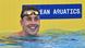 Greek swimmer Kristian Gkolomeev smiles in the pool with his goggles on his forehead Greek swimmer Kristian Gkolomeev smiles in the pool with his goggles on his forehead