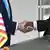US President Donald Trump shakes hands with South African President Cyril Ramaphosa