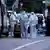Police and forensics at the scene of the incident at Hamburg Central Station, Germany