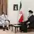 Pakistani PM Shehbaz Sharif at a meeting with Iran Supreme Leader Ali Khamenei in Tehran in May 2025