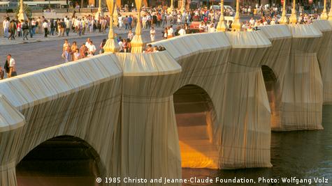 Artist JR's wrapped bridge opens in Paris in nod to Christo