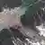 This satellite image provided by Maxar Technologies shows the aftermath of a mudslide in Blatten, Switzerland, Friday May 30, 2025