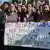 Indian students holding placards as they shout slogans against sexual violence (FILE: December 20, 2012)