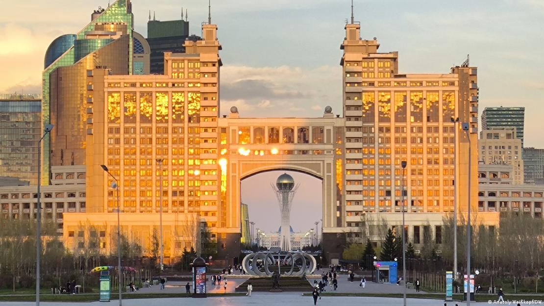 Kazakhstan's Ministry of Energy is housed in a glittering, futuristic-looking building