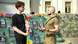 War veteran and open gay Viktor Pylypenko speaks to a young man in a black t-shirt War veteran and open gay Viktor Pylypenko speaks to a young man in a black t-shirt