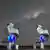 Los telescopios CLASS de noche.