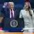 US President Donald Trump with his wife and First Lady Melania Trump