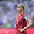 Giulia Gwinn mit Kapitänsbinde am Arm im Trikot der deutschen Nationalmannschaft