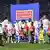 Mannschaft von Olympique Lyon vor einem Ligaspiel