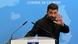 Ukraine's President Volodymyr Zelenskyy gestures during a press conference at the Council of Europe Ukraine's President Volodymyr Zelenskyy gestures during a press conference at the Council of Europe