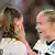 Lea Schüller holds Jule Brand's face as the pair celebrate a Germany goal at Euro 2025