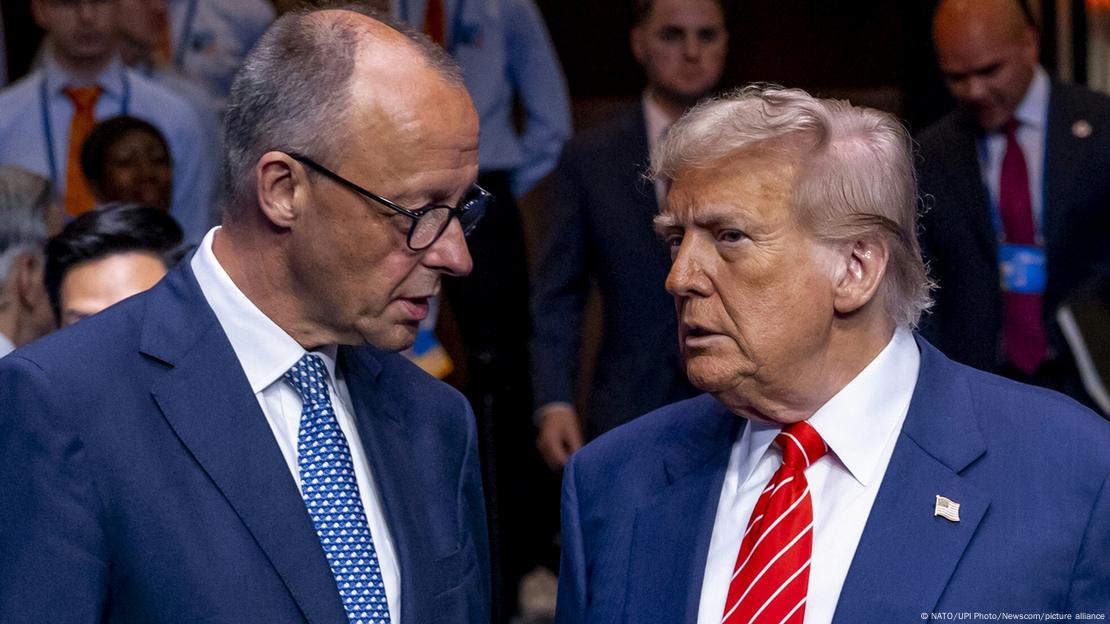 Мерц и Трамп на саммите НАТО в Гааге, июнь 2025 Мерц и Трамп на саммите НАТО в Гааге, июнь 2025