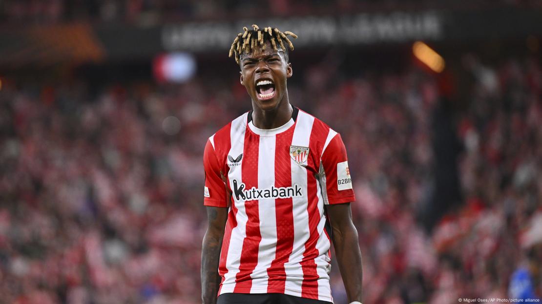 Nico Williams, la gran estrella del Athletic Club, no podrá estar en el partido contra el Borussia Dortmund, por lesión.