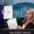 White House Press Secretary Karoline Leavitt shows a signed letter on tariffs from U.S. President Donald Trump to South Korean President Lee Jae Myung during a press briefing at the White House in Washington, D.C July 7, 2025
